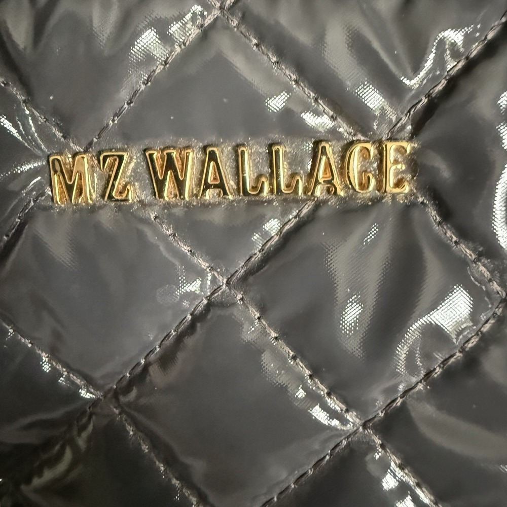 MZ Wallace Liquid Magnet Grey Mini Sutton Crossbody Bag Tote Purse Top Handle - Picture 6 of 15